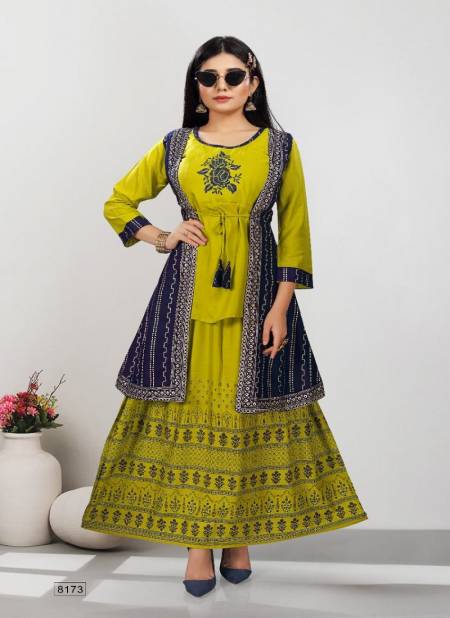Beauty Queen Nargis 1 Heavy Rayon Printed Ethnic Wear Kurti With Skirt Collection Catalog